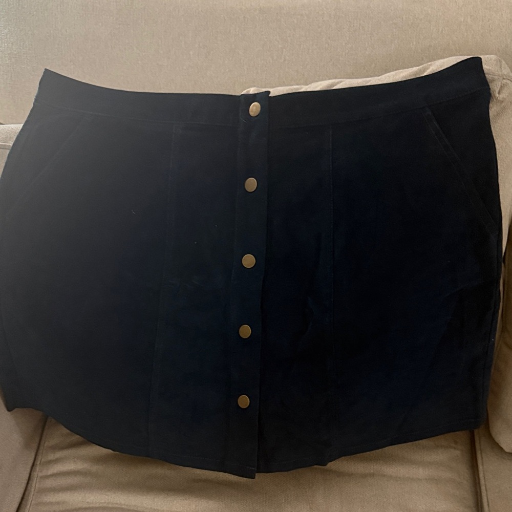 ARULA Midnight Blue Skirt with Button Detail